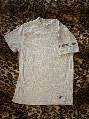 True Religion Men’s Light Heather Gray Short Sleeve Crew Tee